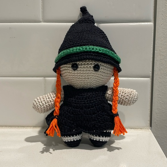 Hand Crafted Other - Handcrafted Witch Doll in Dress Halloween Fall Holiday Decor Crochet Toy Pumpkin